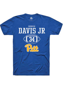 Derrick Davis Jr  Pitt Panthers Blue Rally NIL Sport Icon Short Sleeve T Shirt