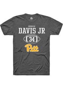 Derrick Davis Jr  Pitt Panthers Dark Grey Rally NIL Sport Icon Short Sleeve T Shirt