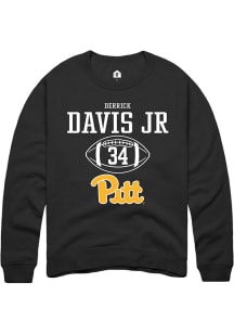 Derrick Davis Jr  Rally Pitt Panthers Mens Black NIL Sport Icon Long Sleeve Crew Sweatshirt