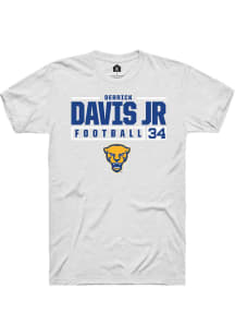 Derrick Davis Jr  Pitt Panthers White Rally NIL Stacked Box Short Sleeve T Shirt
