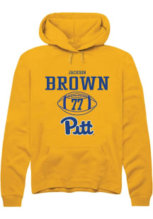 Jackson Brown  Rally Pitt Panthers Mens Gold NIL Sport Icon Long Sleeve Hoodie