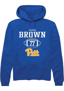 Jackson Brown  Rally Pitt Panthers Mens Blue NIL Sport Icon Long Sleeve Hoodie