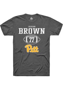 Jackson Brown  Pitt Panthers Dark Grey Rally NIL Sport Icon Short Sleeve T Shirt