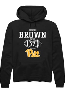 Jackson Brown  Rally Pitt Panthers Mens Black NIL Sport Icon Long Sleeve Hoodie