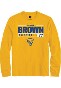 Jackson Brown  Pitt Panthers Gold Rally NIL Stacked Box Long Sleeve T Shirt