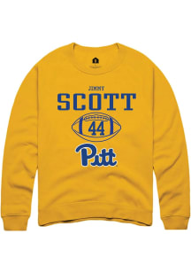 Jimmy Scott  Rally Pitt Panthers Mens Gold NIL Sport Icon Long Sleeve Crew Sweatshirt