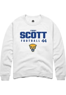Jimmy Scott  Rally Pitt Panthers Mens White NIL Stacked Box Long Sleeve Crew Sweatshirt