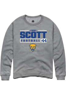 Jimmy Scott  Rally Pitt Panthers Mens Graphite NIL Stacked Box Long Sleeve Crew Sweatshirt