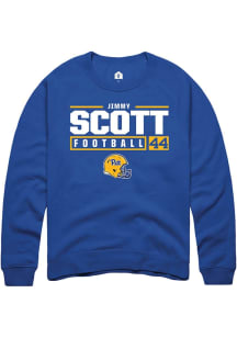 Jimmy Scott  Rally Pitt Panthers Mens Blue NIL Stacked Box Long Sleeve Crew Sweatshirt