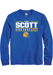 Jimmy Scott  Pitt Panthers Blue Rally NIL Stacked Box Long Sleeve T Shirt