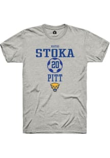 Mateo Stoka  Pitt Panthers Ash Rally NIL Sport Icon Short Sleeve T Shirt