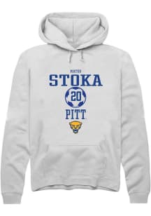 Mateo Stoka  Rally Pitt Panthers Mens White NIL Sport Icon Long Sleeve Hoodie
