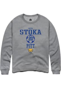 Mateo Stoka  Rally Pitt Panthers Mens Graphite NIL Sport Icon Long Sleeve Crew Sweatshirt