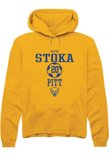 Mateo Stoka  Rally Pitt Panthers Mens Gold NIL Sport Icon Long Sleeve Hoodie