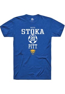 Mateo Stoka  Pitt Panthers Blue Rally NIL Sport Icon Short Sleeve T Shirt