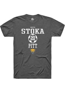 Mateo Stoka  Pitt Panthers Dark Grey Rally NIL Sport Icon Short Sleeve T Shirt