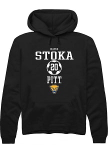 Mateo Stoka  Rally Pitt Panthers Mens Black NIL Sport Icon Long Sleeve Hoodie