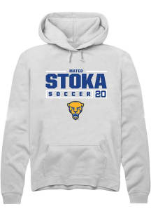 Mateo Stoka  Rally Pitt Panthers Mens White NIL Stacked Box Long Sleeve Hoodie