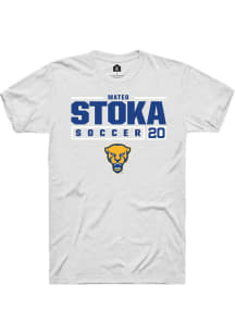 Mateo Stoka  Pitt Panthers White Rally NIL Stacked Box Short Sleeve T Shirt