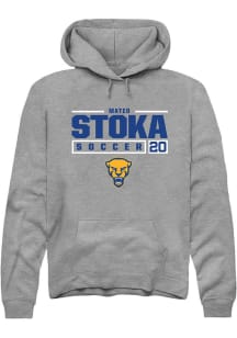 Mateo Stoka  Rally Pitt Panthers Mens Graphite NIL Stacked Box Long Sleeve Hoodie