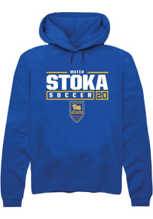 Mateo Stoka  Rally Pitt Panthers Mens Blue NIL Stacked Box Long Sleeve Hoodie
