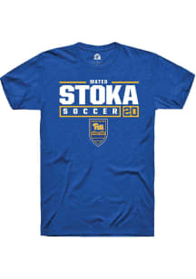 Mateo Stoka  Pitt Panthers Blue Rally NIL Stacked Box Short Sleeve T Shirt
