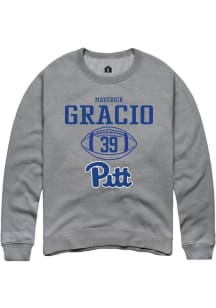 Maverick Gracio  Rally Pitt Panthers Mens Graphite NIL Sport Icon Long Sleeve Crew Sweatshirt