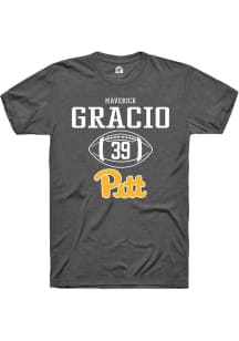 Maverick Gracio  Pitt Panthers Dark Grey Rally NIL Sport Icon Short Sleeve T Shirt