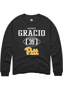Maverick Gracio  Rally Pitt Panthers Mens Black NIL Sport Icon Long Sleeve Crew Sweatshirt