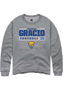 Maverick Gracio  Rally Pitt Panthers Mens Graphite NIL Stacked Box Long Sleeve Crew Sweatshirt