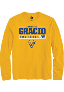 Maverick Gracio  Pitt Panthers Gold Rally NIL Stacked Box Long Sleeve T Shirt