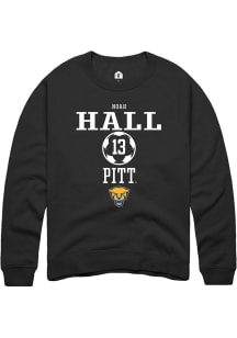Noah Hall  Rally Pitt Panthers Mens Black NIL Sport Icon Long Sleeve Crew Sweatshirt