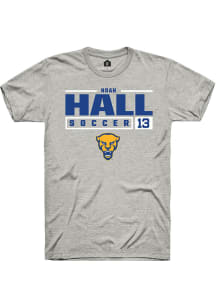 Noah Hall  Pitt Panthers Ash Rally NIL Stacked Box Short Sleeve T Shirt