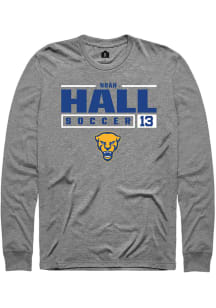 Noah Hall  Pitt Panthers Graphite Rally NIL Stacked Box Long Sleeve T Shirt