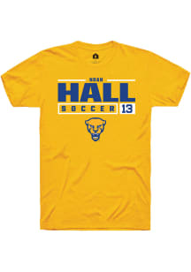 Noah Hall  Pitt Panthers Gold Rally NIL Stacked Box Short Sleeve T Shirt
