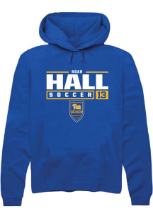 Noah Hall  Rally Pitt Panthers Mens Blue NIL Stacked Box Long Sleeve Hoodie