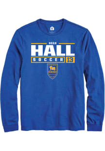 Noah Hall  Pitt Panthers Blue Rally NIL Stacked Box Long Sleeve T Shirt