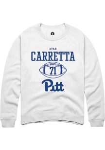 Ryan Carretta  Rally Pitt Panthers Mens White NIL Sport Icon Long Sleeve Crew Sweatshirt