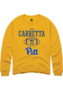 Ryan Carretta  Rally Pitt Panthers Mens Gold NIL Sport Icon Long Sleeve Crew Sweatshirt