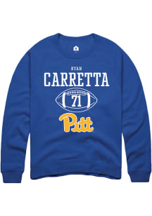 Ryan Carretta  Rally Pitt Panthers Mens Blue NIL Sport Icon Long Sleeve Crew Sweatshirt
