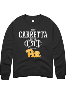 Ryan Carretta  Rally Pitt Panthers Mens Black NIL Sport Icon Long Sleeve Crew Sweatshirt