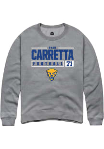 Ryan Carretta  Rally Pitt Panthers Mens Graphite NIL Stacked Box Long Sleeve Crew Sweatshirt