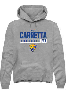 Ryan Carretta  Rally Pitt Panthers Mens Graphite NIL Stacked Box Long Sleeve Hoodie