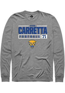 Ryan Carretta  Pitt Panthers Graphite Rally NIL Stacked Box Long Sleeve T Shirt