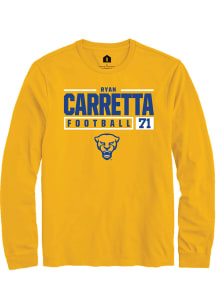 Ryan Carretta  Pitt Panthers Gold Rally NIL Stacked Box Long Sleeve T Shirt