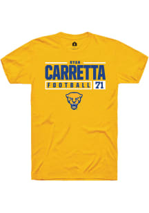 Ryan Carretta  Pitt Panthers Gold Rally NIL Stacked Box Short Sleeve T Shirt