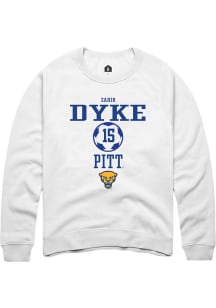Zahir Dyke  Rally Pitt Panthers Mens White NIL Sport Icon Long Sleeve Crew Sweatshirt