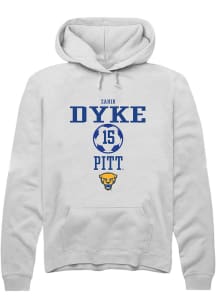 Zahir Dyke  Rally Pitt Panthers Mens White NIL Sport Icon Long Sleeve Hoodie