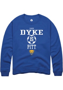 Zahir Dyke  Rally Pitt Panthers Mens Blue NIL Sport Icon Long Sleeve Crew Sweatshirt