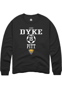 Zahir Dyke  Rally Pitt Panthers Mens Black NIL Sport Icon Long Sleeve Crew Sweatshirt